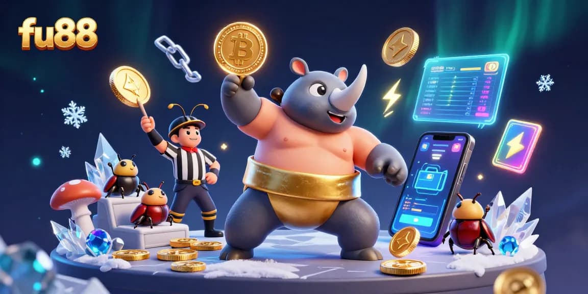 fu88 showcases a powerful beetle champion sending coins flying in a vibrant casino scene.