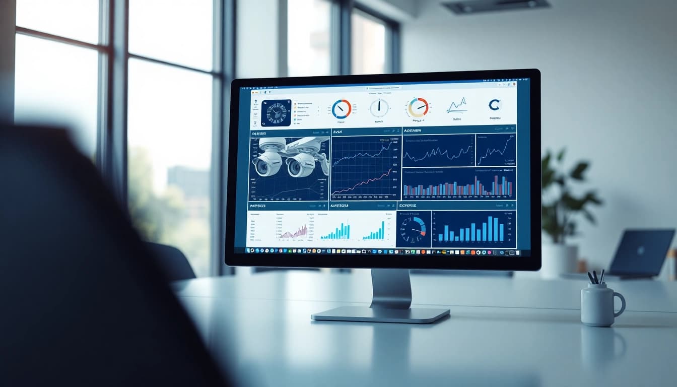 Analyze real-time data through a dynamic interface showcasing security camera analytics.