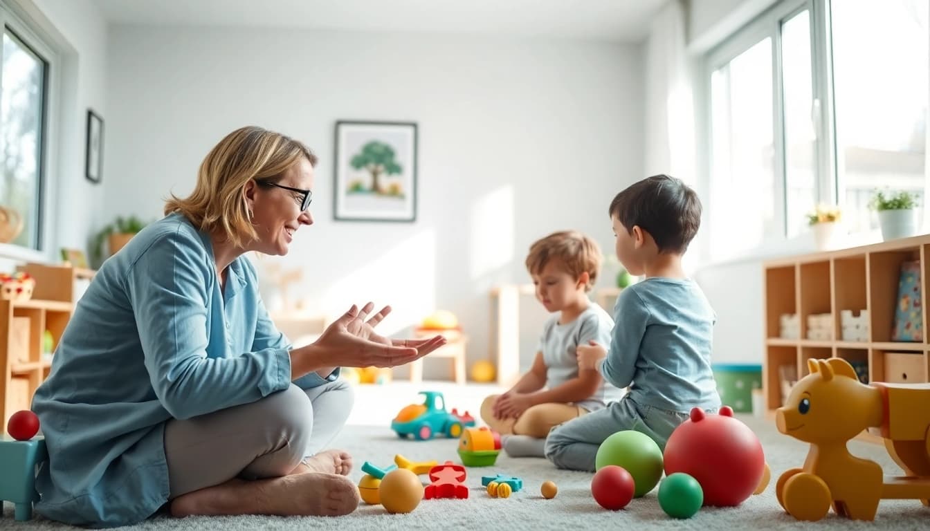 Engaging ABA therapy in Novi session with a therapist and child fostering a supportive environment.
