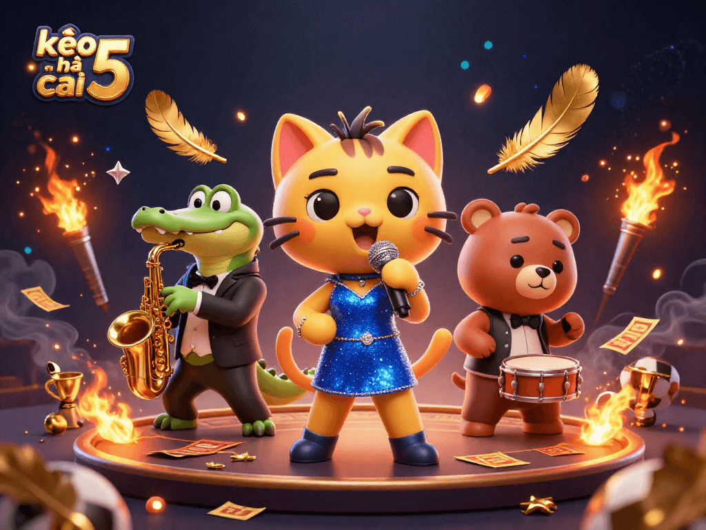 Bet on success with kèo nhà cái 5 showcasing a lively casino scene featuring engaging characters.