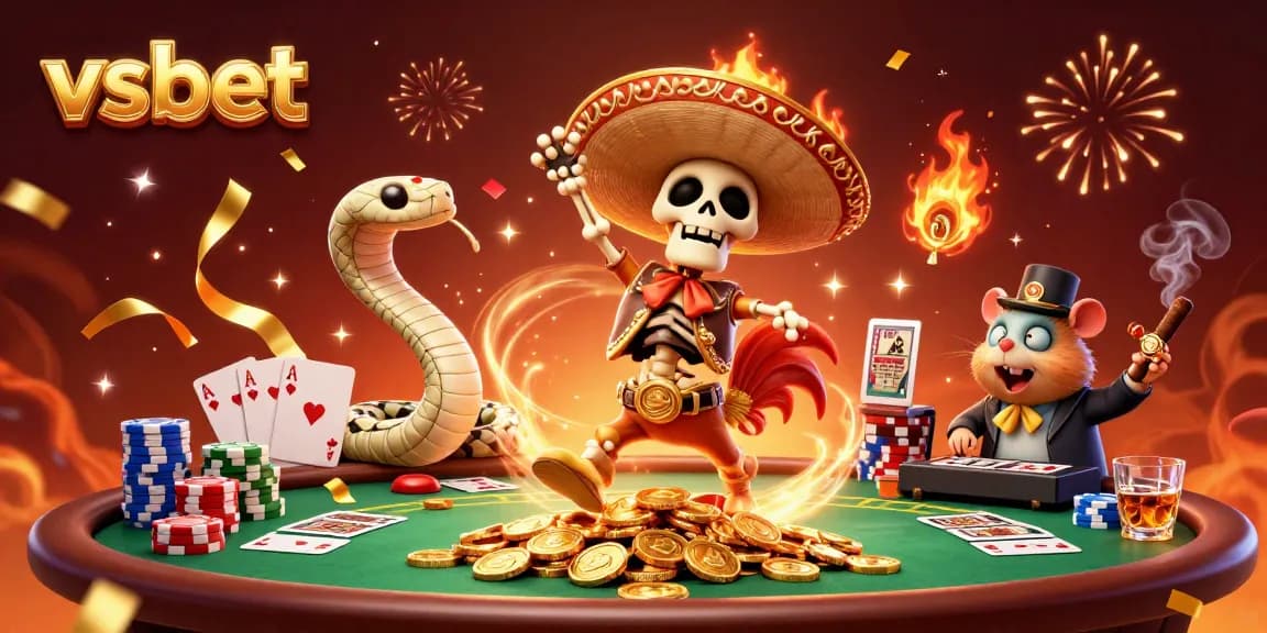 Engage with vsbet's vibrant 3D casino scene featuring dynamic gaming characters and a lively atmosphere.