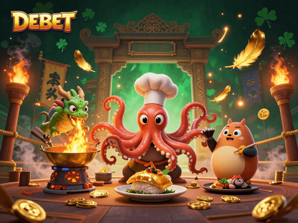 Engage with DEBET and explore vibrant casino adventures in an ultra-detailed 3D illustration.