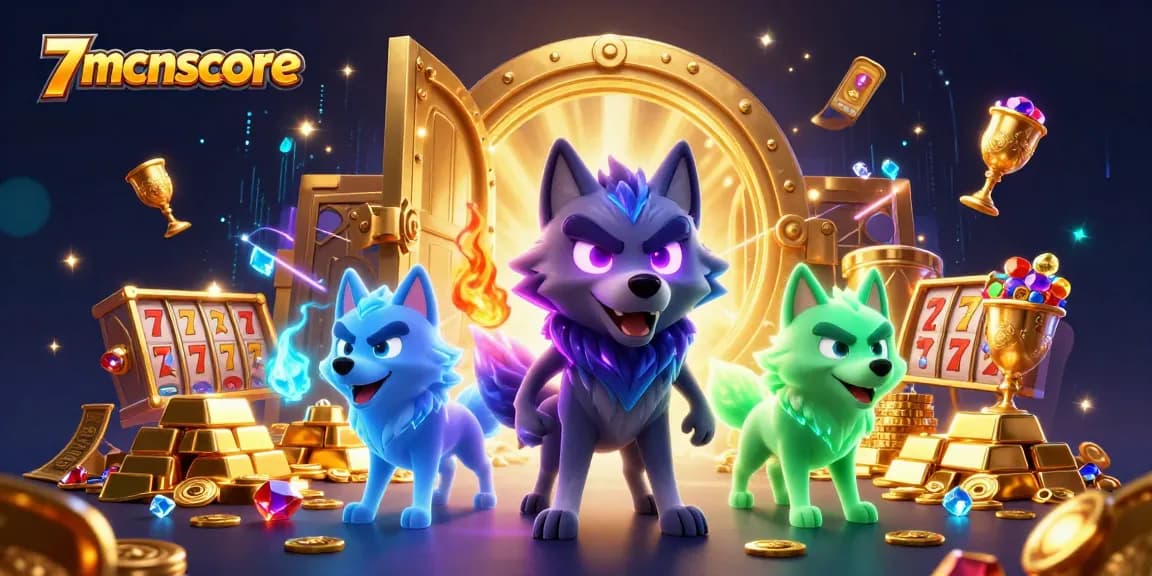 Engage with 7mcnscore's vibrant casino atmosphere featuring ghostly wolves and treasure!