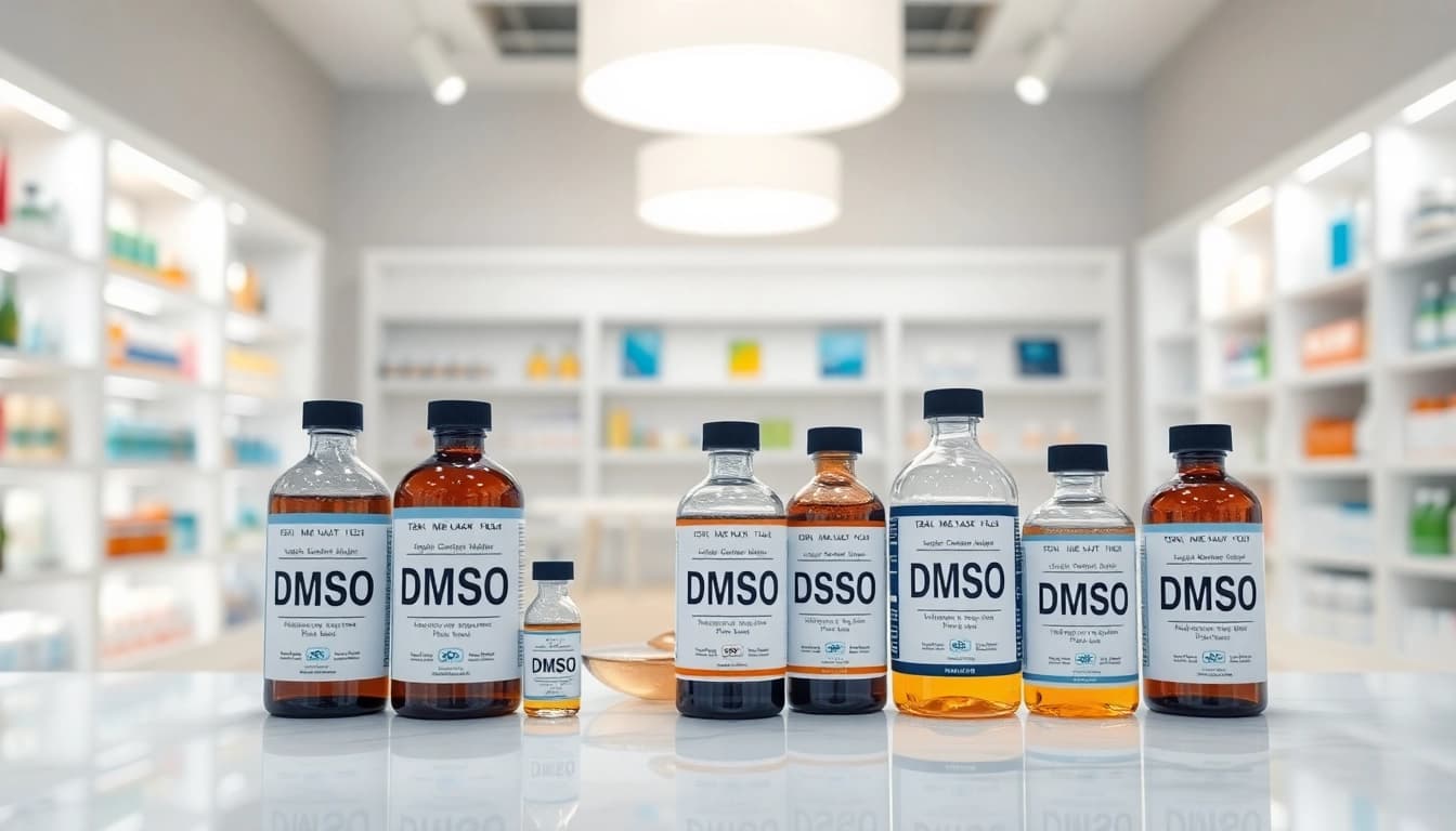 DMSO Store Inc showcasing various high-quality DMSO products in a professional setting.