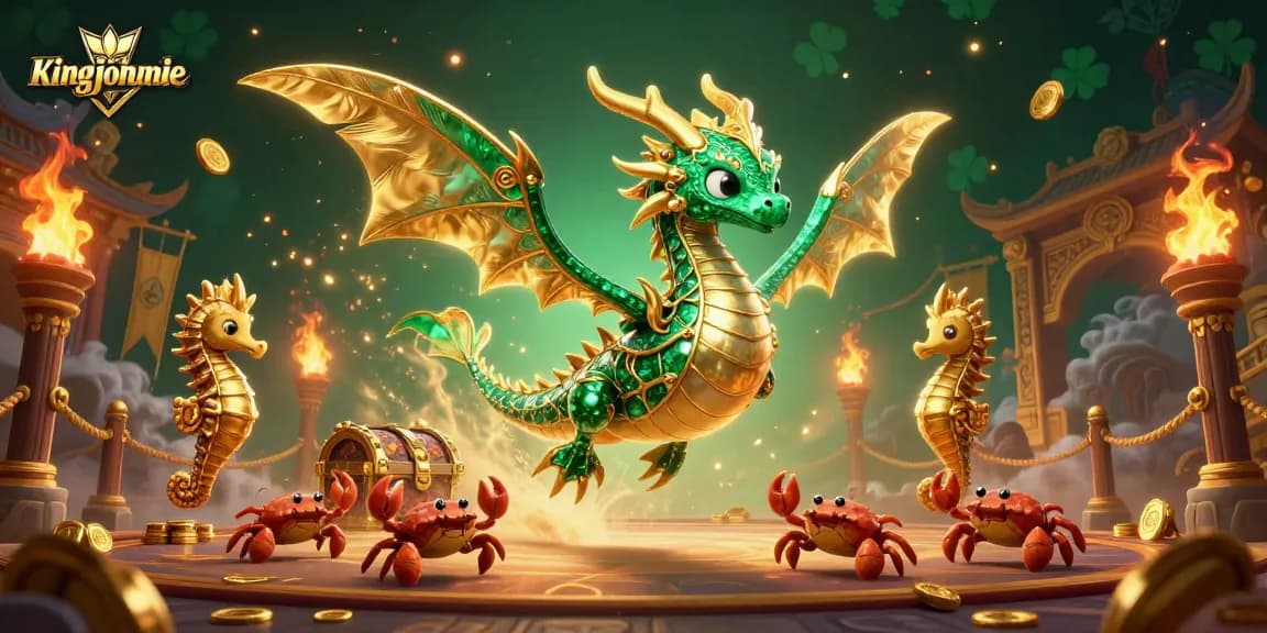 Engage with kingjohnnie's 3D artistic depiction of a sea dragon amidst treasure in an enchanting casino scene.