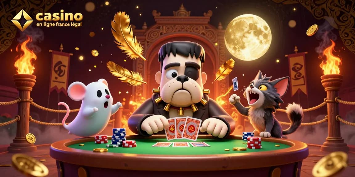 Jouez au casino en ligne France légal avec des personnages 3D animés et une ambiance festive.