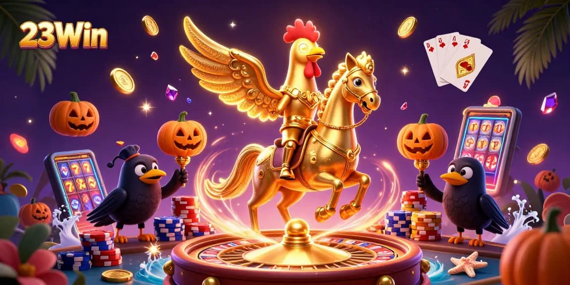Experience the thrilling atmosphere of 23Win with a dynamic night casino scene filled with excitement and energy.