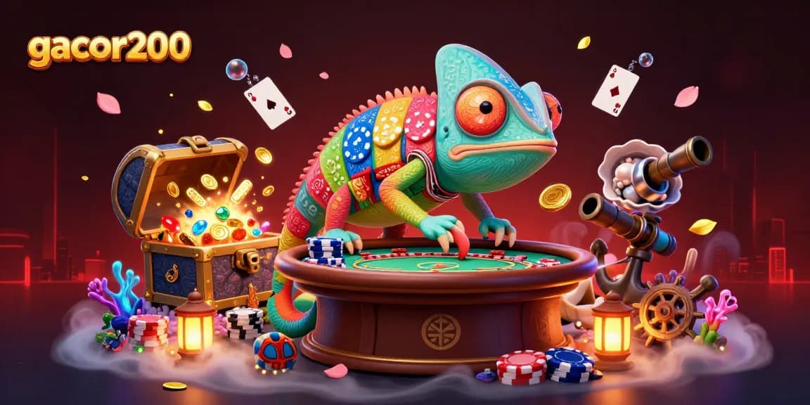 Menangkan jackpot besar di gacor200 dengan ilustrasi kasino yang menarik dan kaya warna.