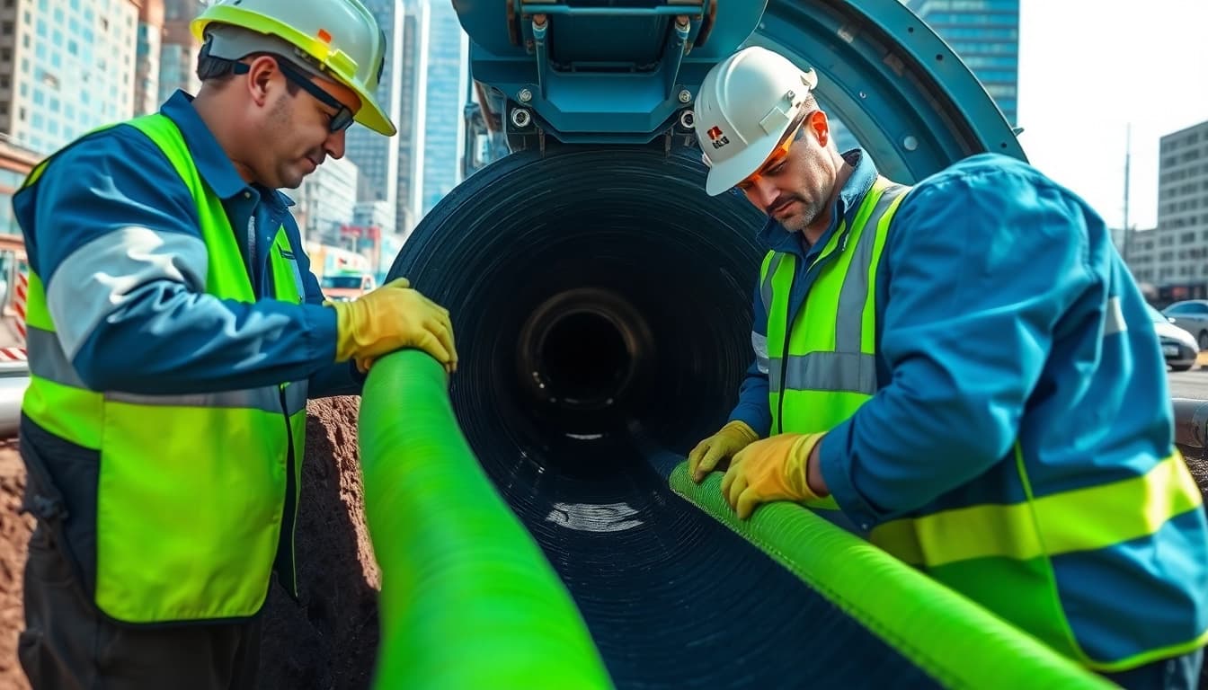 Install Pipeline Rehabilitation CIPP Liner with professionals working in a trenchless setup.