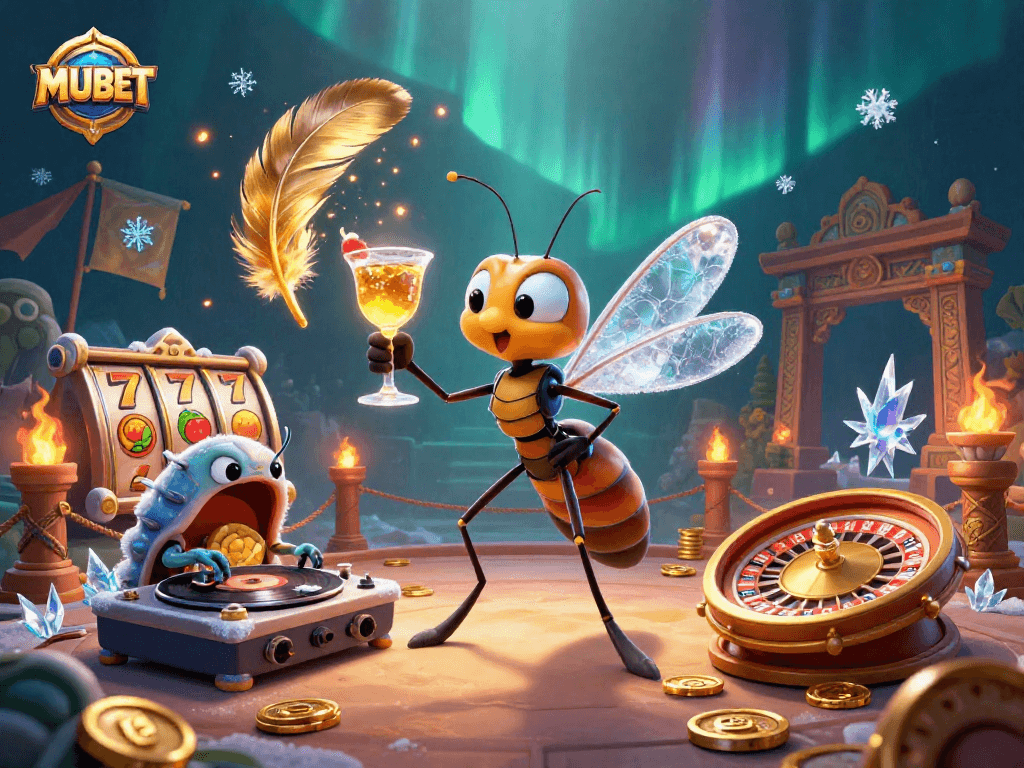 MUBET brings together a vibrant casino scene with unique characters set against a rich, dynamic backdrop.