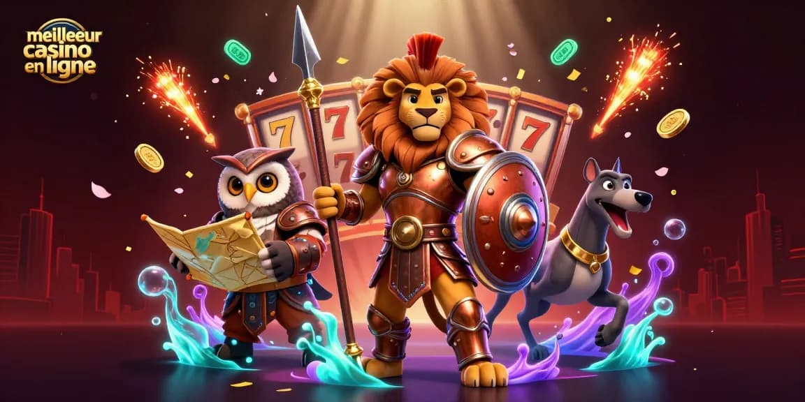 Vivez l'expérience du meilleur casino en ligne avec un lion héros, une chouette stratège et un lévrier messager.