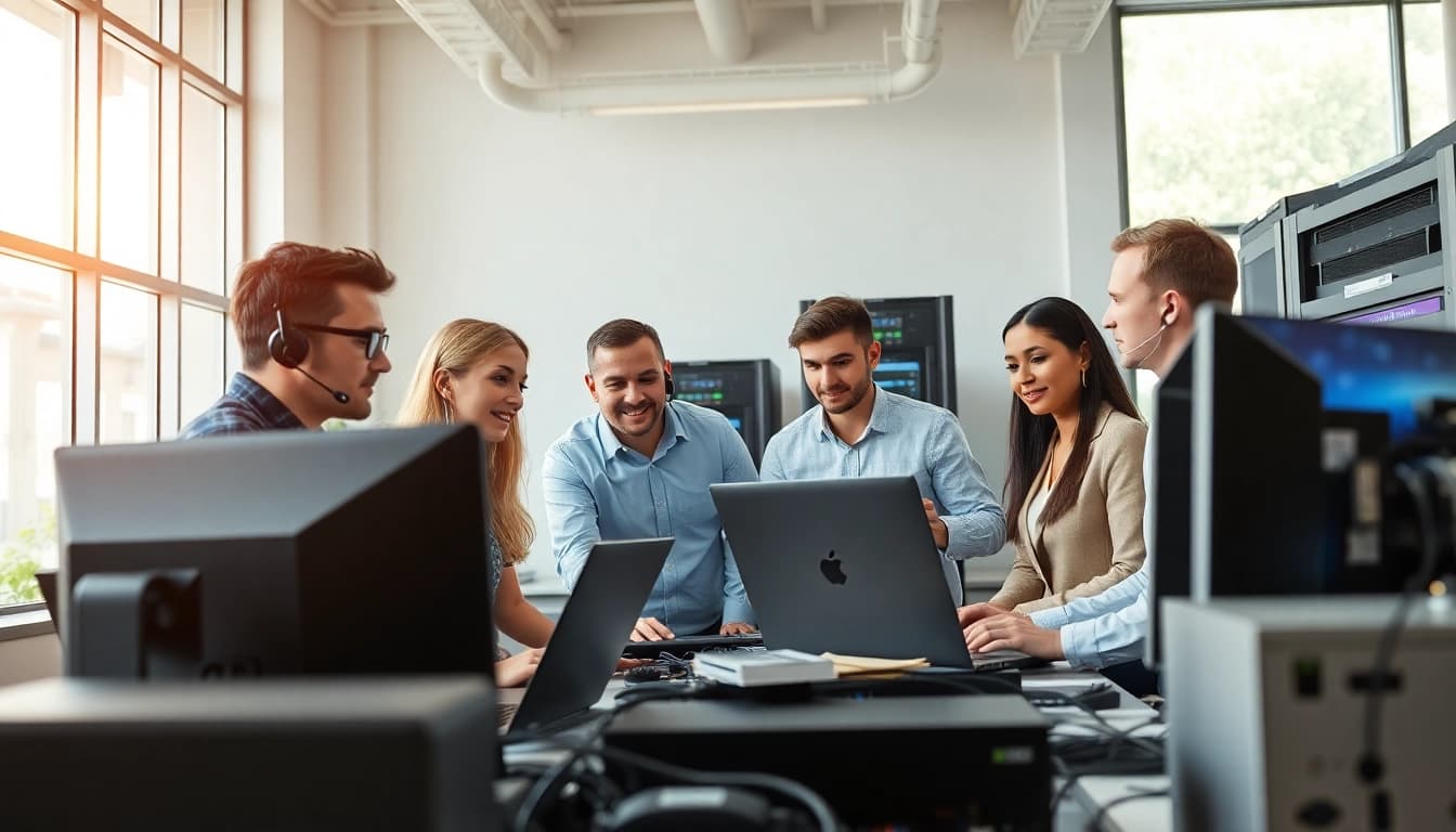 Engage with professional IT support for small business London in a vibrant office environment.