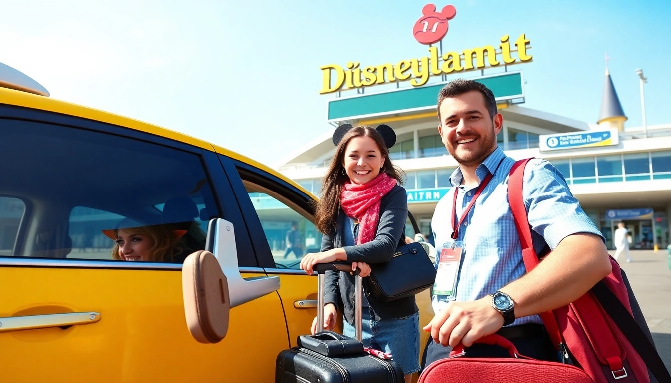 Taxi from Paris airport to Disneyland with friendly driver and excited passengers.