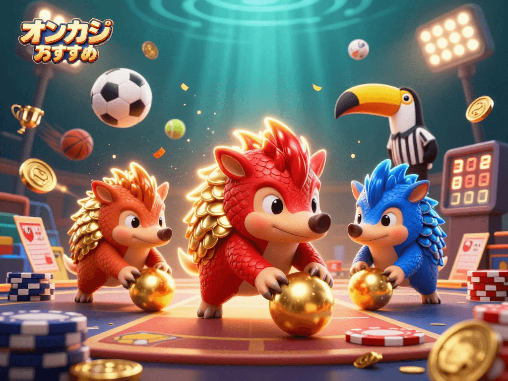 オンカジ おすすめに基づいた色とりどりのギャンブル要素が満載のカジノゲームシーン