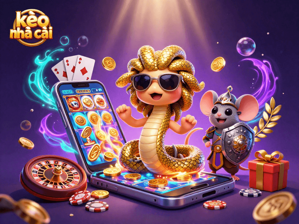 Engage with the kèo nhà cái scene featuring a friendly Medusa and lively casino elements together.
