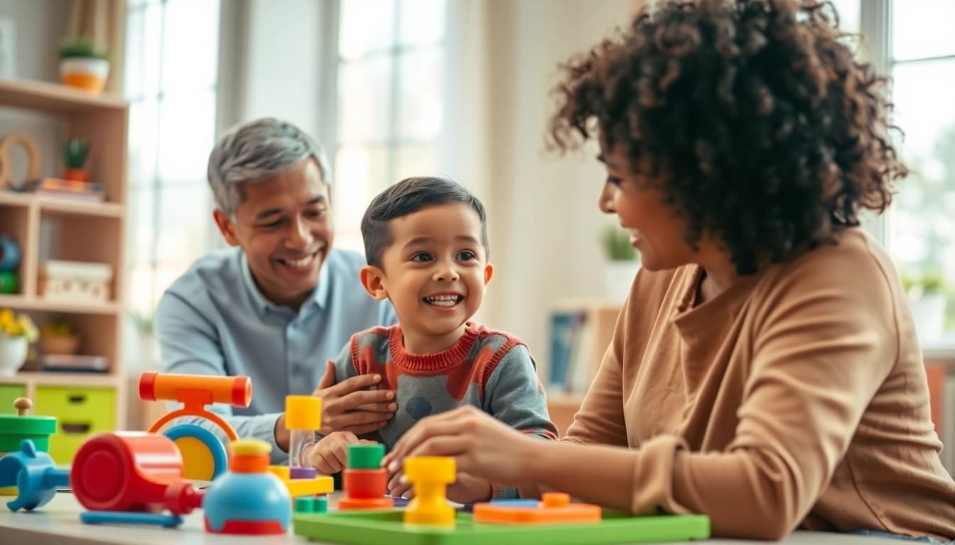 Engaging ABA therapy in Novi session with a therapist and child in a colorful environment.