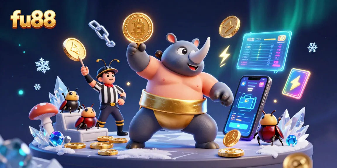 fu88 showcases a powerful beetle champion sending coins flying in a vibrant casino scene.