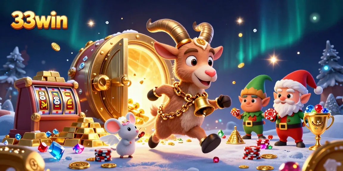 Experience the thrilling action of 33win as gremlins steal poker chips in a holiday-themed casino.