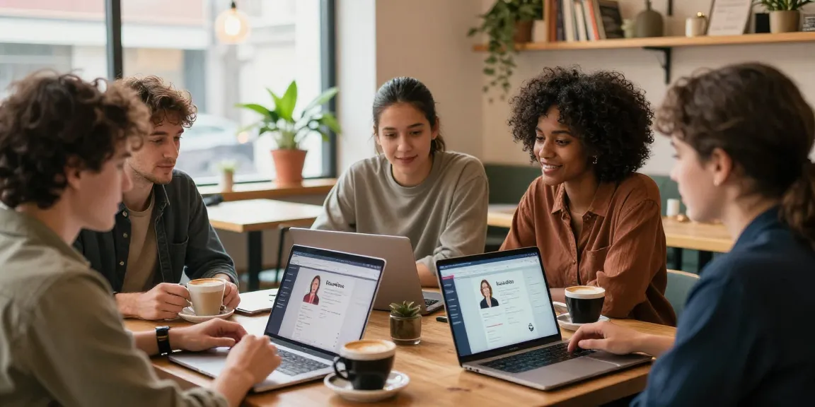 Cozy café scene depicting singles connecting over coffee while discussing dating experiences.