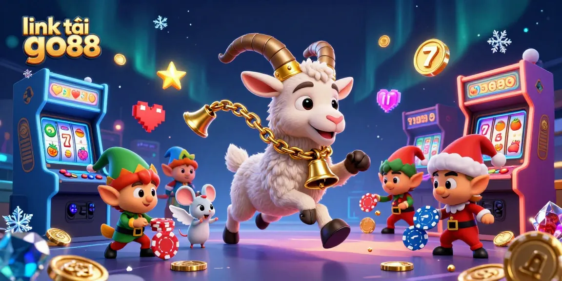 Engage with thrilling gameplay in link tải go88, featuring Krampus and festive characters in a vibrant casino.