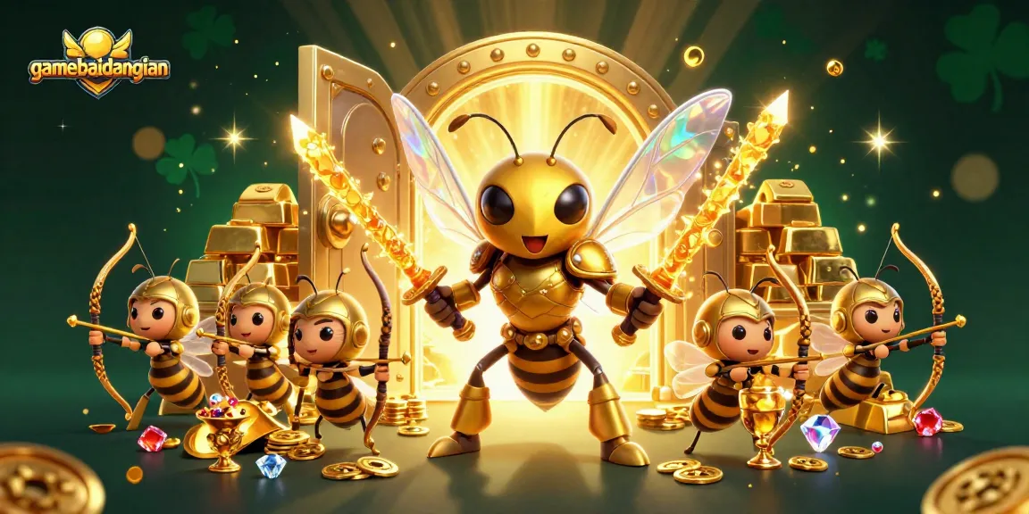 Experience the thrill of gamebaidangian with dazzling characters and golden treasures showcasing the excitement of gaming.