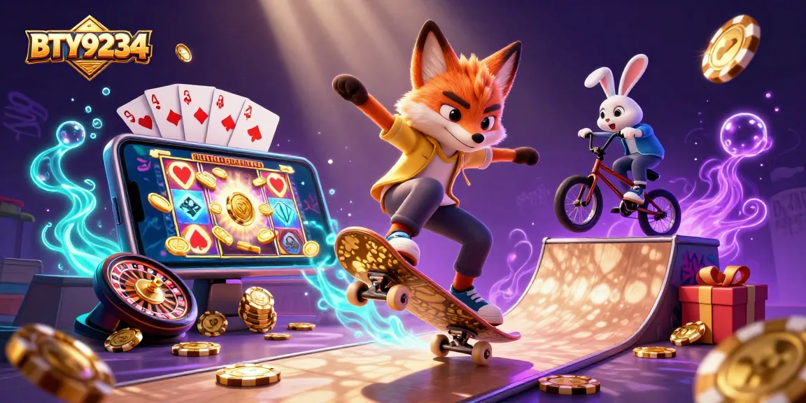 Engage in the thrilling world of BTY9234 casino gaming with vibrant graphics and characters.