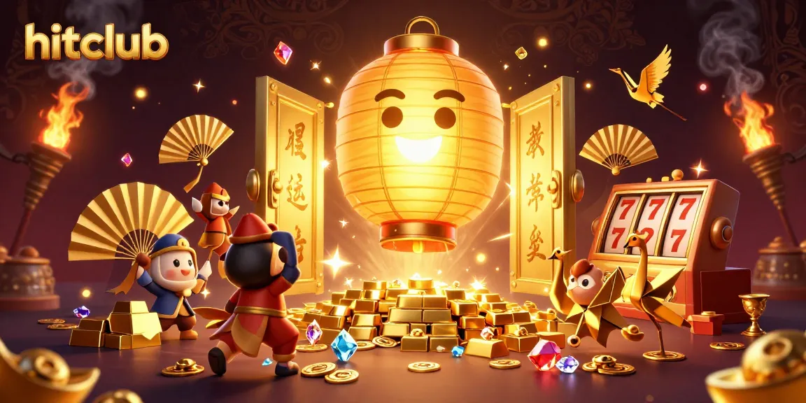 Engage with hitclub and explore a vibrant night market casino scene filled with gold treasures and lucky symbols.