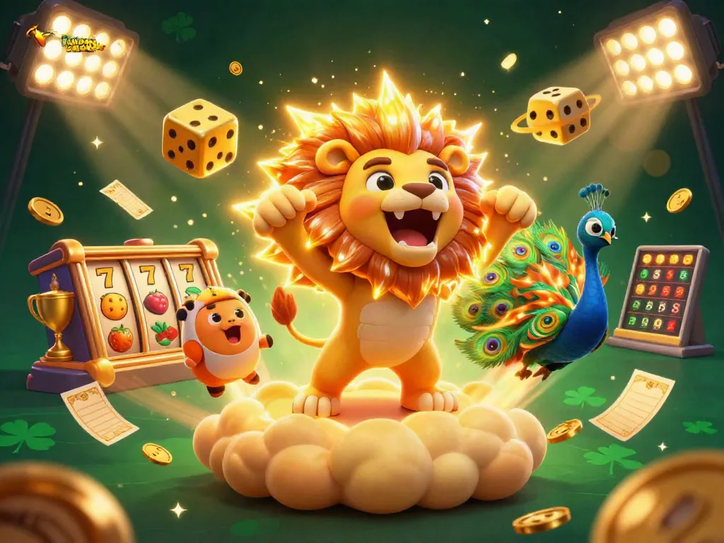 Experience the luckyland casino no deposit bonus with dynamic 3D illustration showcasing vibrant slot game elements and characters.