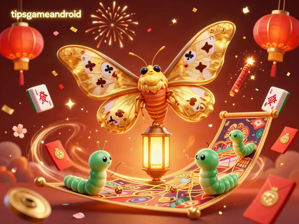 Experience victory with tipsgameandroid's vibrant casino scene featuring an atlas moth on a lantern surrounded by dynamic gaming elements.