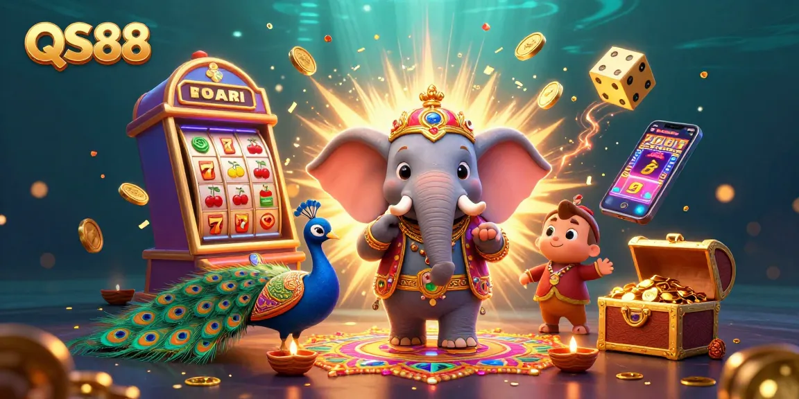 Experience thrilling wins at QS88 with vibrant 3D casino games and festive characters.