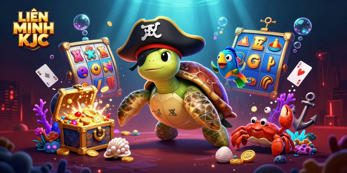 Experience high-stakes fun with LIÊN MINH KJC in this vibrant underwater casino scene.
