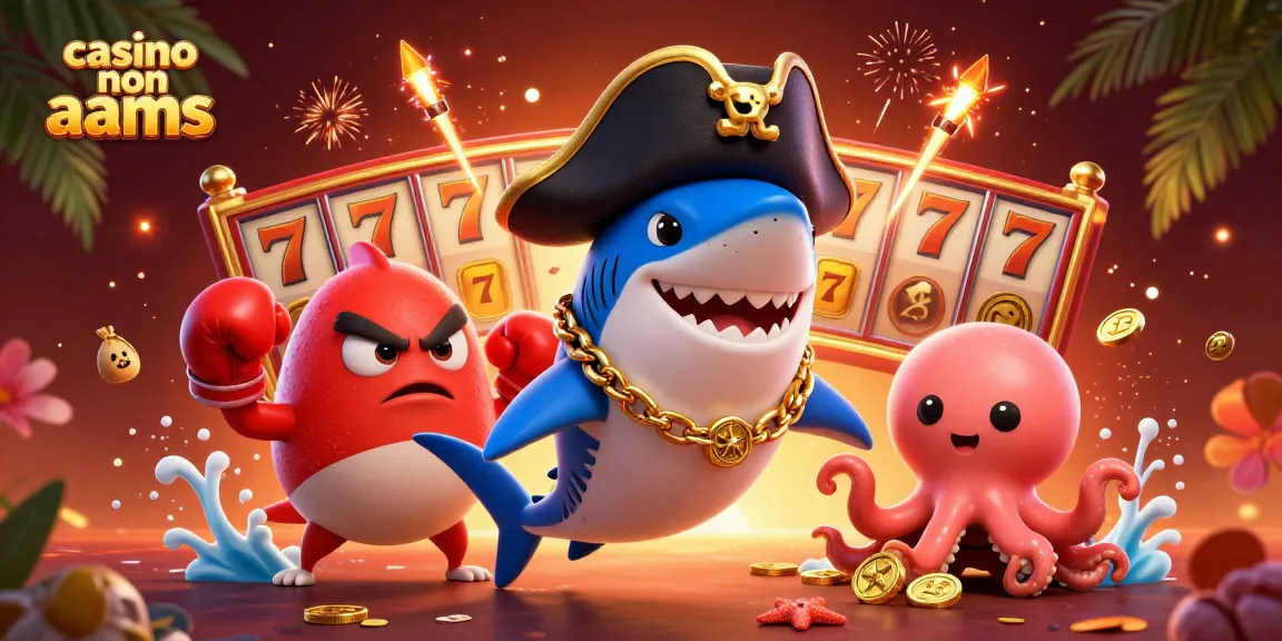 Visualizza l'animazione con un pesce pirata e la sua squadra in un divertente casino non AAMS