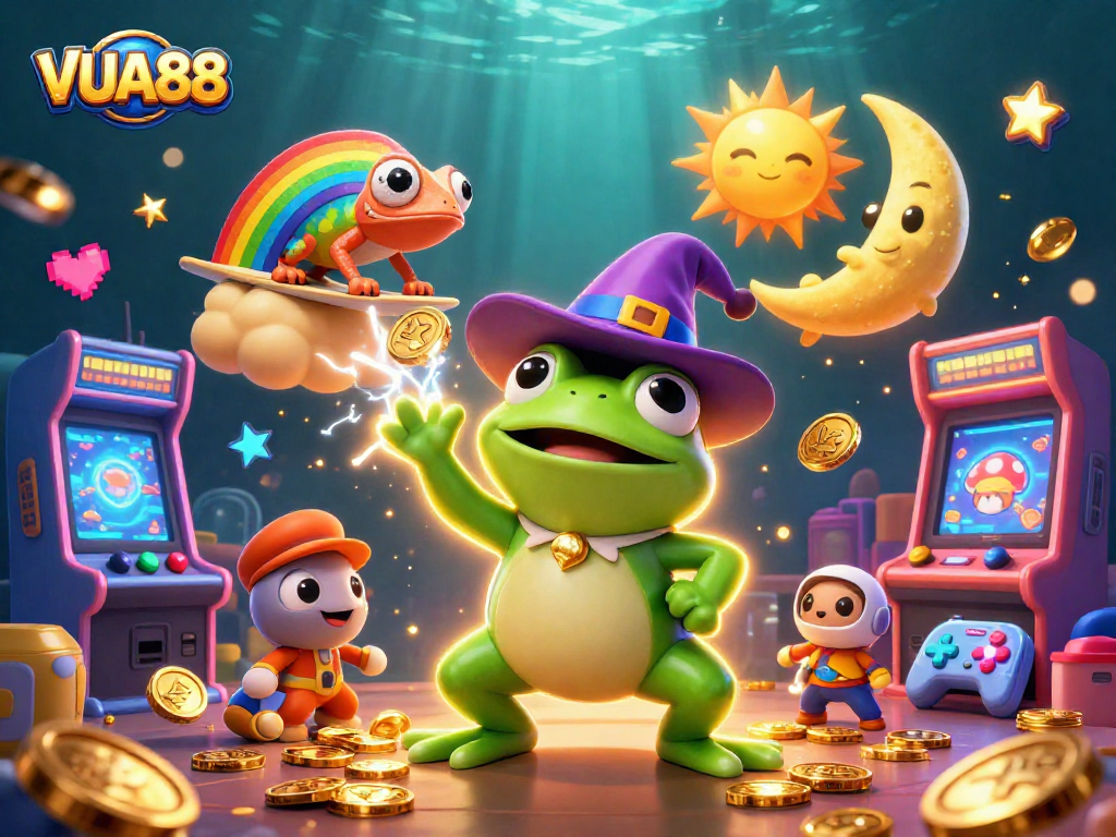 Experience the excitement of VUA88 with a vibrant storm of coins and gaming fun!
