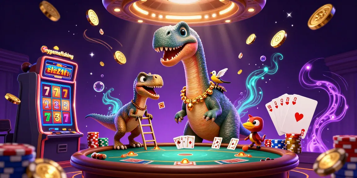 Experience mygamefishing excitement with a dazzling casino scene featuring lucky slot reels and immersive characters.