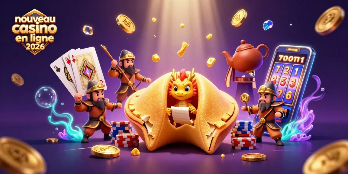 Aperçu d'un nouveau casino en ligne 2026 avec un dragon sage, des jetons de poker et des machines à sous scintillantes.