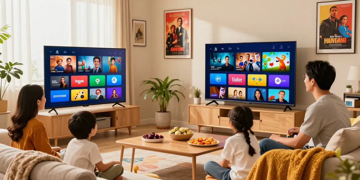 Family enjoying diverse streaming options with dezpila in their cozy living room.