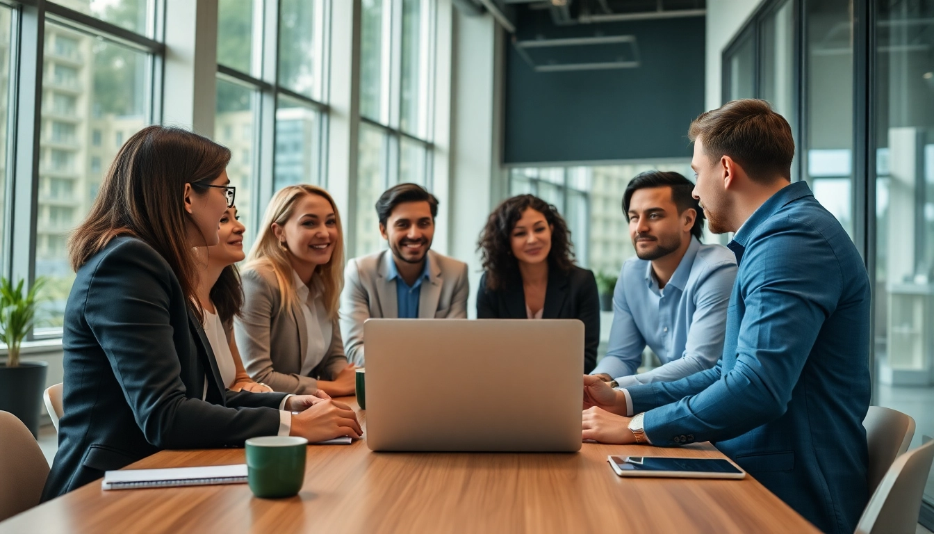 Klipy.ai's sales conversation showcased in a vibrant, professional office setting.