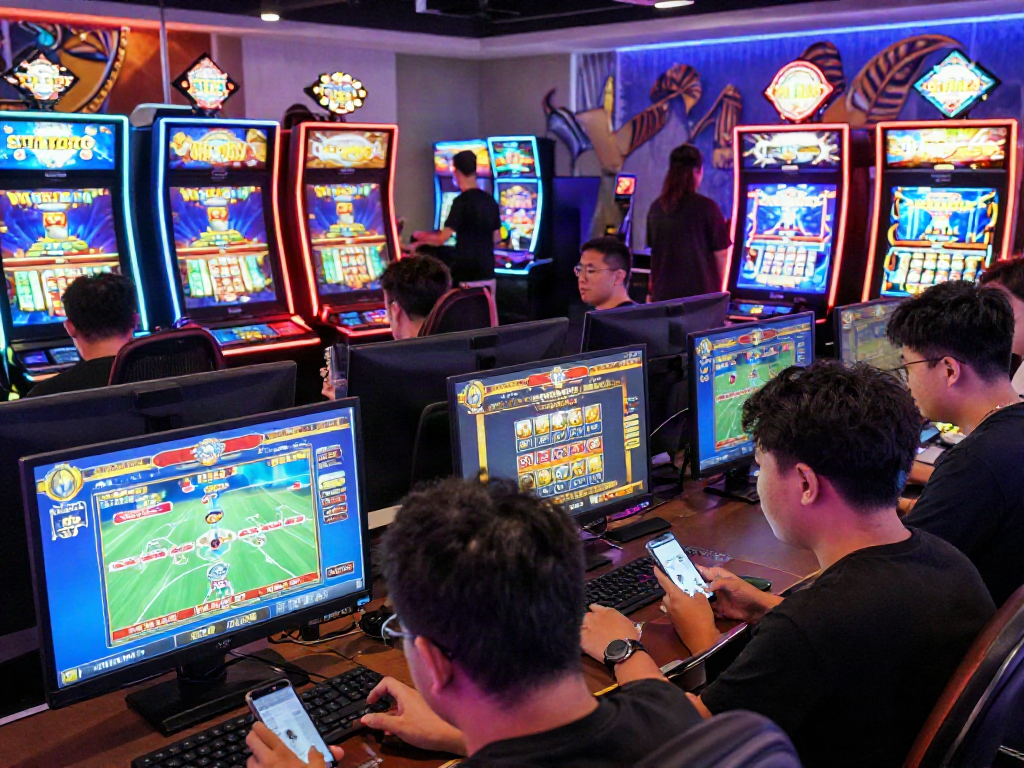 Players immersed in situs toto online gaming with vibrant visuals and engaging atmosphere.