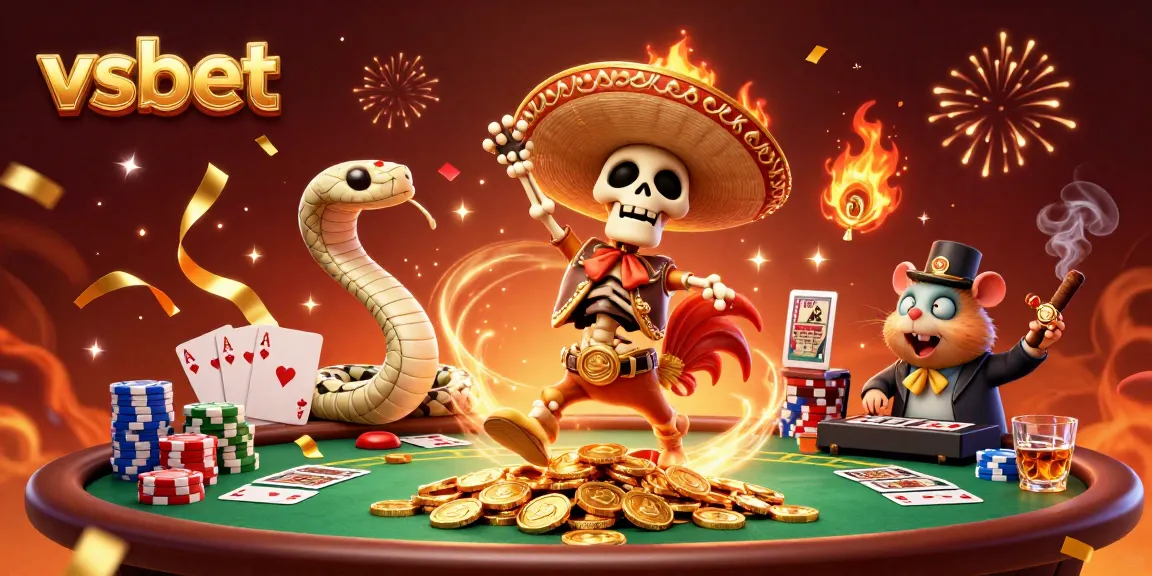 Engage with vsbet's vibrant 3D casino scene featuring dynamic gaming characters and a lively atmosphere.