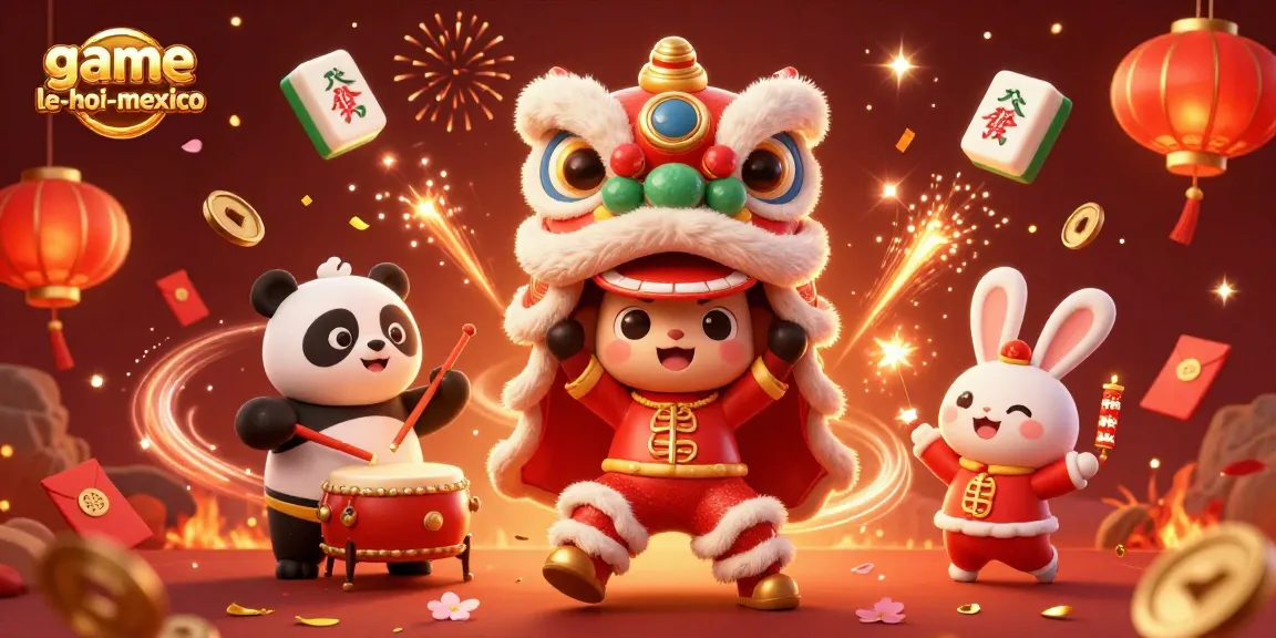 Experience the excitement of game-le-hoi-mexico in vibrant 3D illustration featuring themed characters and elements.