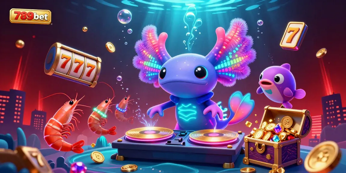 Experience the vibrant underwater casino scene with 789bet's axolotl DJ and lively gambling elements.