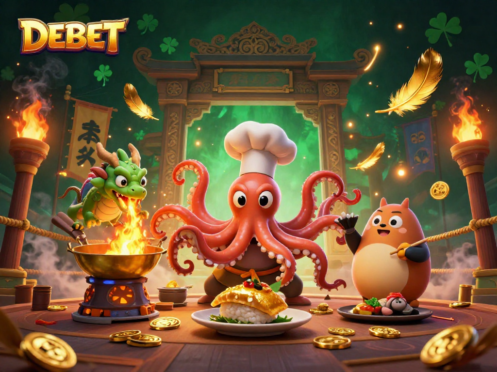 Engage with DEBET and explore vibrant casino adventures in an ultra-detailed 3D illustration.