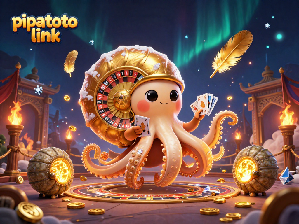 Engage with pipatoto link through a vibrant 3D casino illustration of a nautilus roulette wheel and glowing ammonites.
