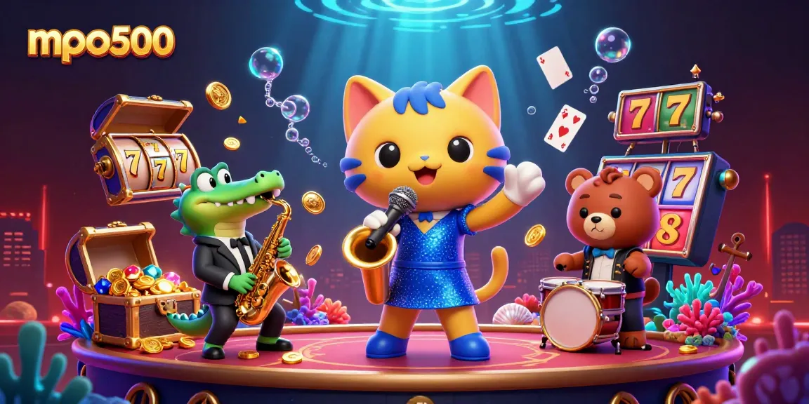 Experience vibrant gaming action with mpo500 featuring dynamic casino characters and rich underwater elements.