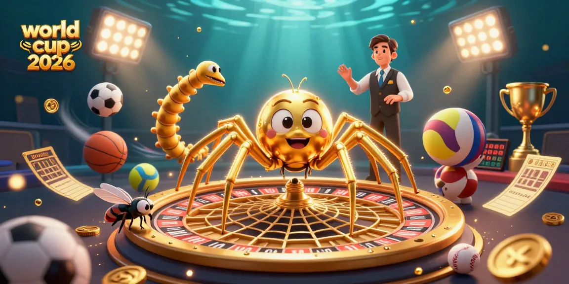 Engaging scene of sports betting illustrating the world cup 2026 with vibrant 3D characters and elements.