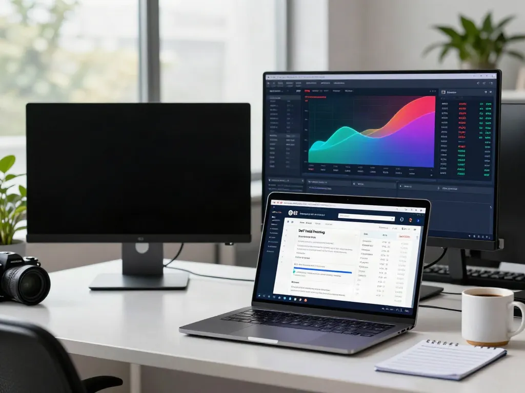 BSE stock data API integration interface on trading desk with live crypto market data.