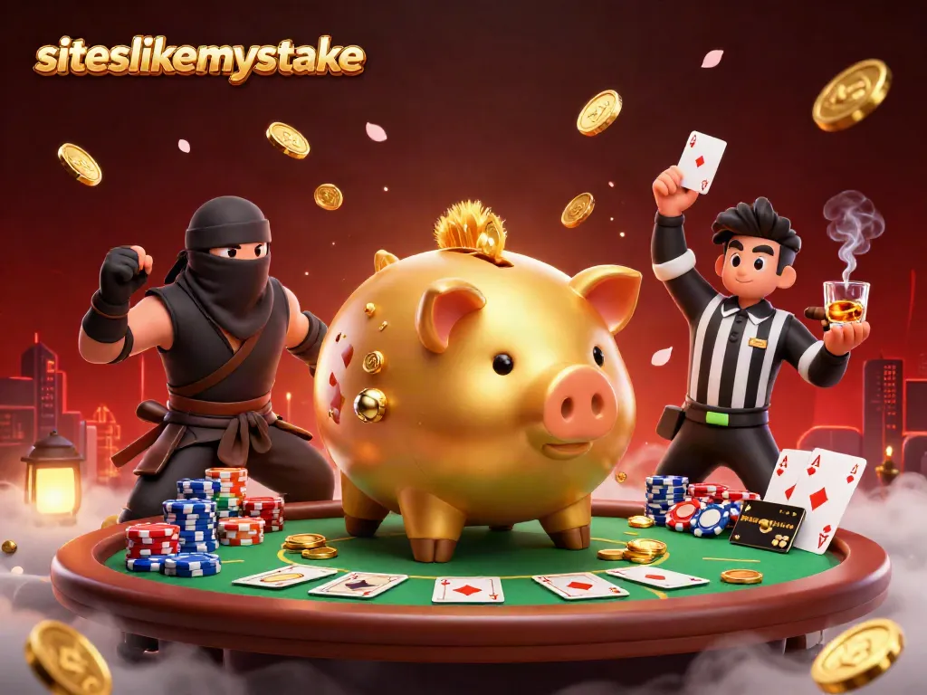 Engage with siteslikemystake strategies in this dynamic casino-themed illustration.