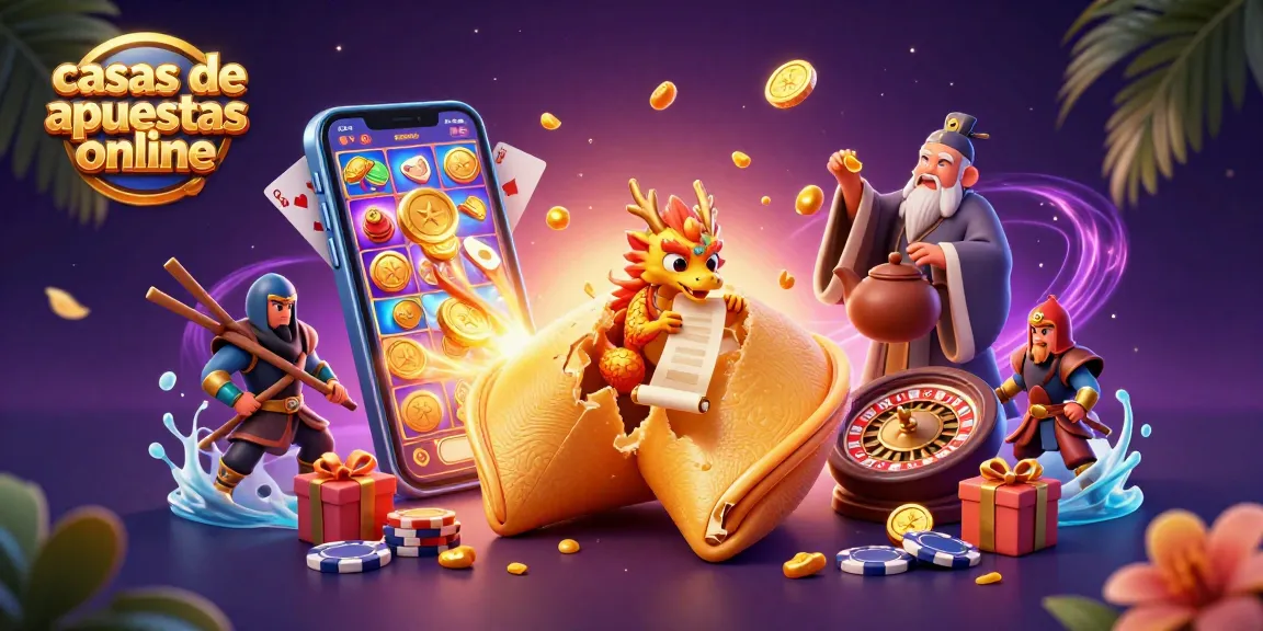 Explora las casas de apuestas online con emocionante acción y premios en este ilustrativo y vibrante diseño.
