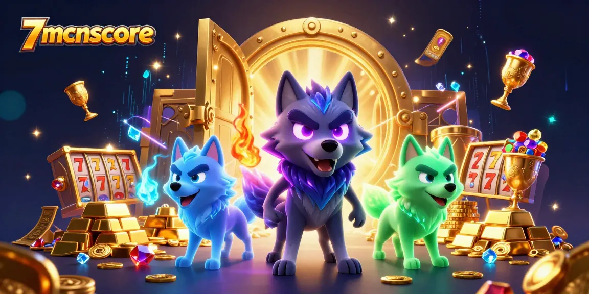 Engage with 7mcnscore's vibrant casino atmosphere featuring ghostly wolves and treasure!