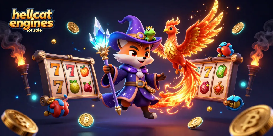 Spin the reels of fortune featuring hellcat engines for sale alongside vibrant casino symbols
